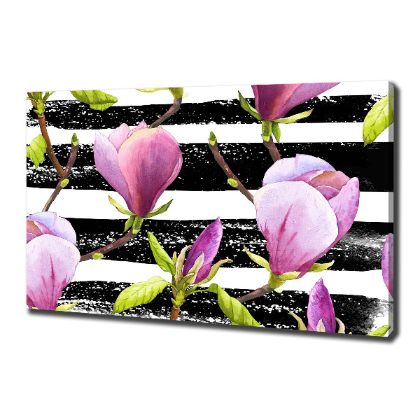 Foto canvas Gestreepte magnolia