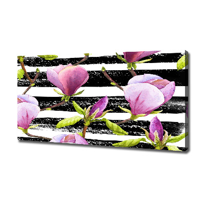Foto canvas Gestreepte magnolia
