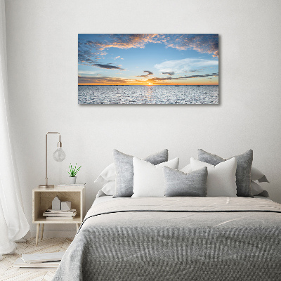 Canvas foto Schemering aan zee