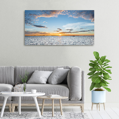 Canvas foto Schemering aan zee