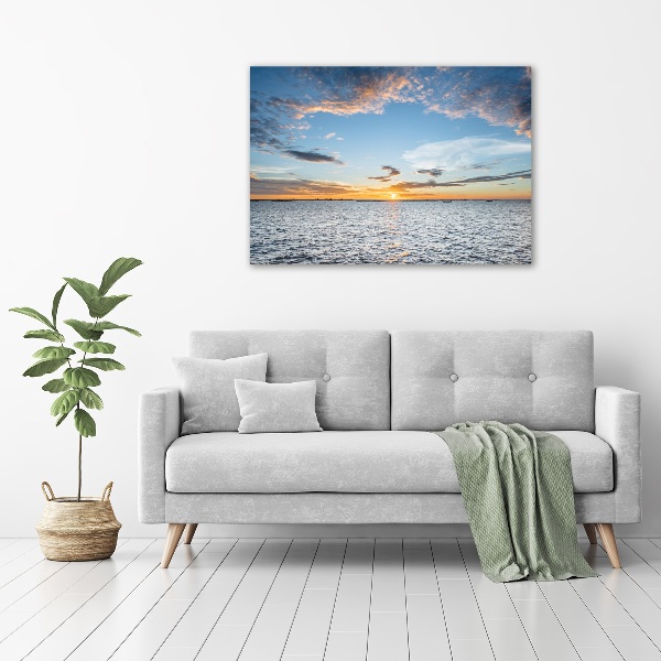 Canvas foto Schemering aan zee