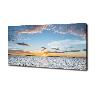 Canvas foto Schemering aan zee