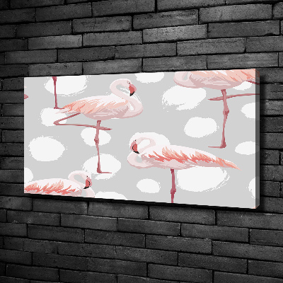 Foto op canvas Flamingo's