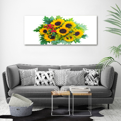 Foto op canvas Een boeket zonnebloemen