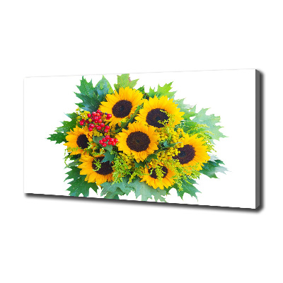 Foto op canvas Een boeket zonnebloemen