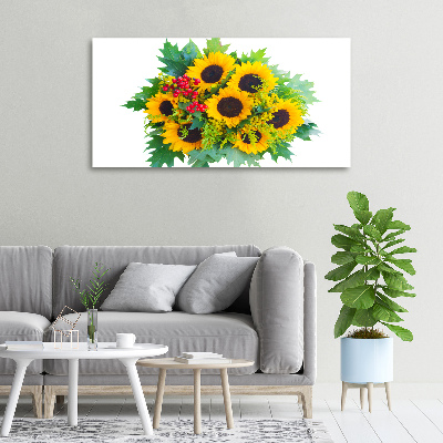Foto op canvas Een boeket zonnebloemen