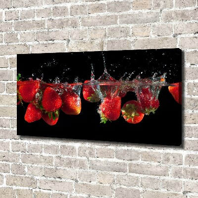 Foto op canvas Aardbeien onder water