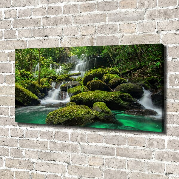 Canvas foto Waterval in het bos