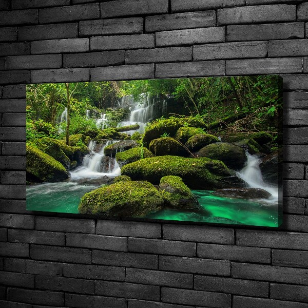 Canvas foto Waterval in het bos
