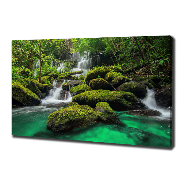 Canvas foto Waterval in het bos