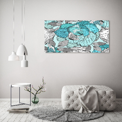 Foto canvas Bloemenpatroon