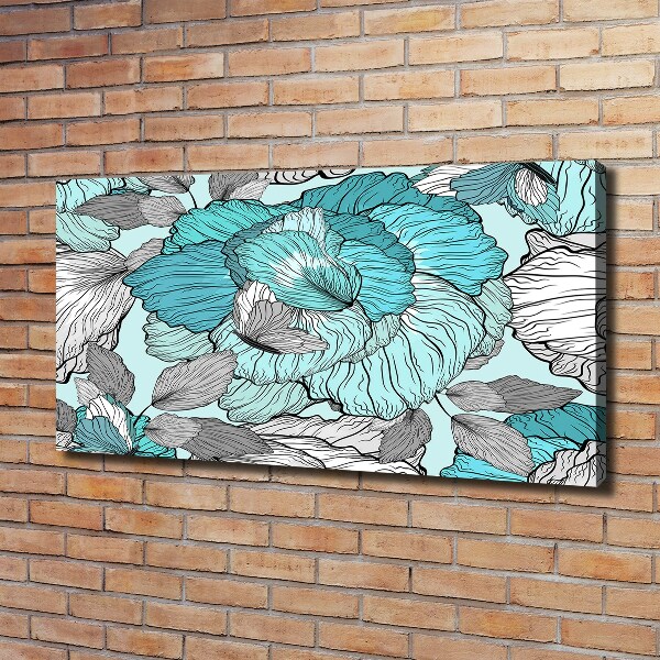 Foto canvas Bloemenpatroon