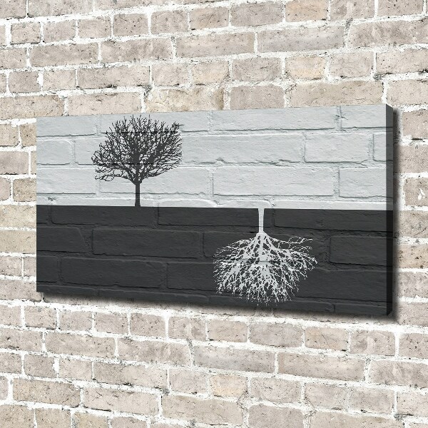 Canvas foto Bomen op de muur