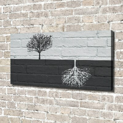Canvas foto Bomen op de muur