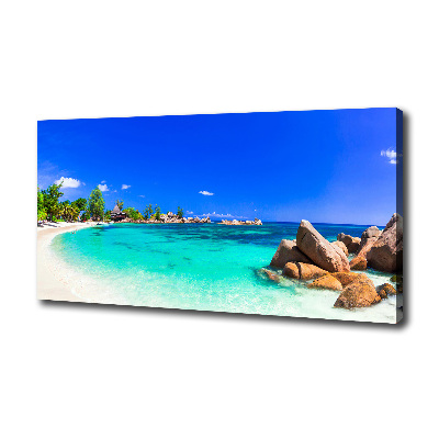 Foto canvas Strand op de Seychellen