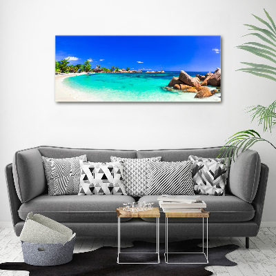 Foto canvas Strand op de Seychellen
