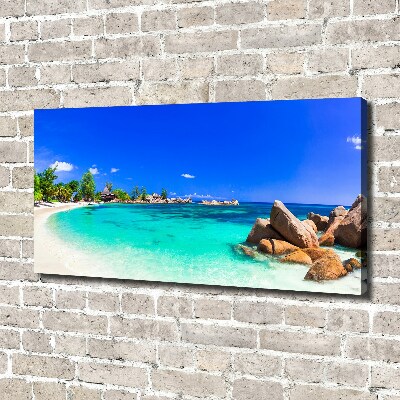 Foto canvas Strand op de Seychellen