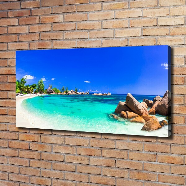 Foto canvas Strand op de Seychellen
