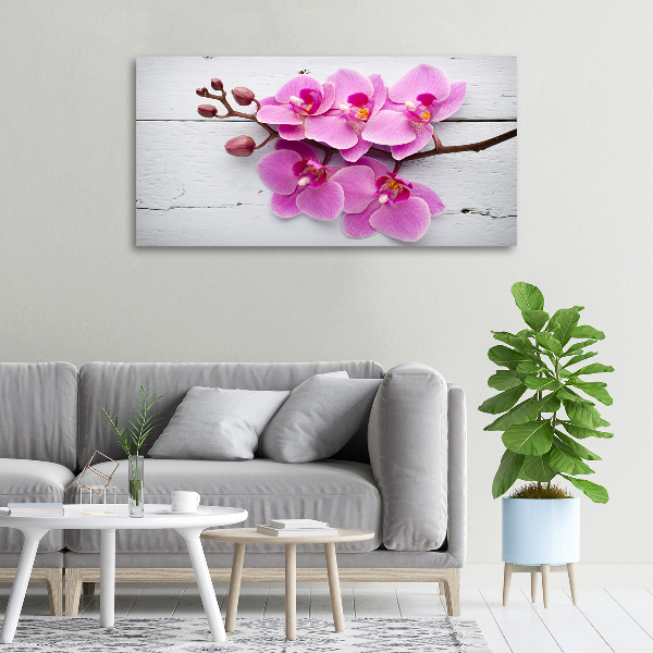 Foto canvas Orchidee op hout