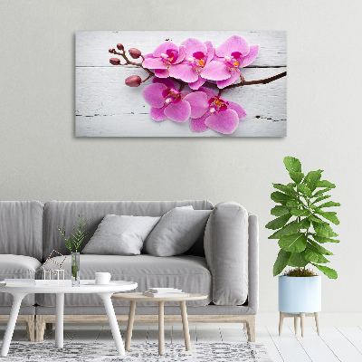 Foto canvas Orchidee op hout