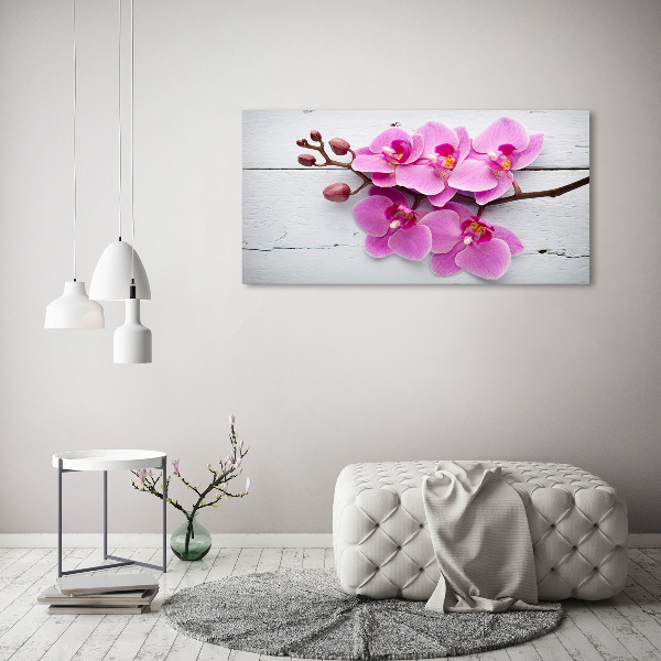 Foto canvas Orchidee op hout