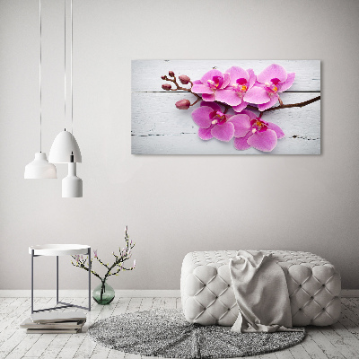 Foto canvas Orchidee op hout