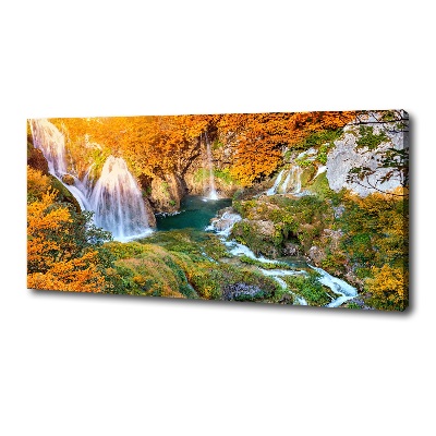Foto op canvas Waterval in de herfst