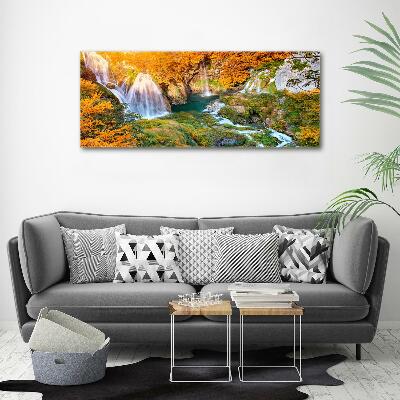 Foto op canvas Waterval in de herfst