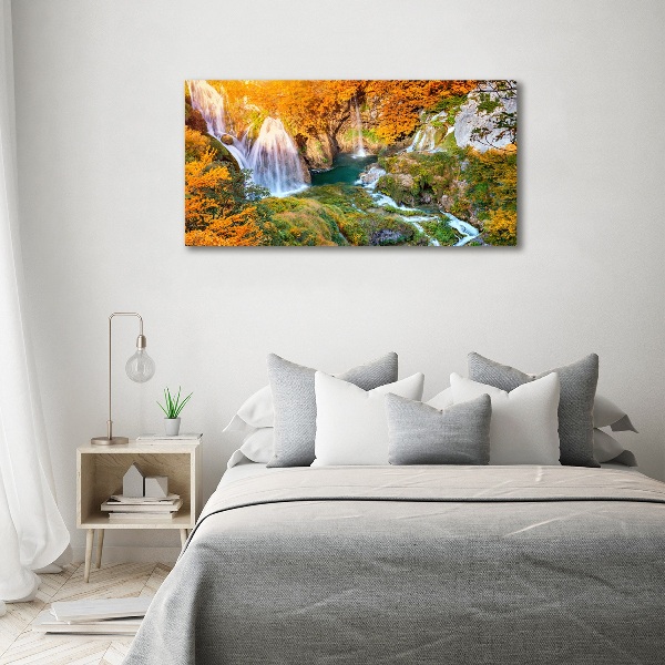 Foto op canvas Waterval in de herfst