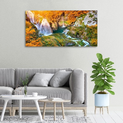 Foto op canvas Waterval in de herfst
