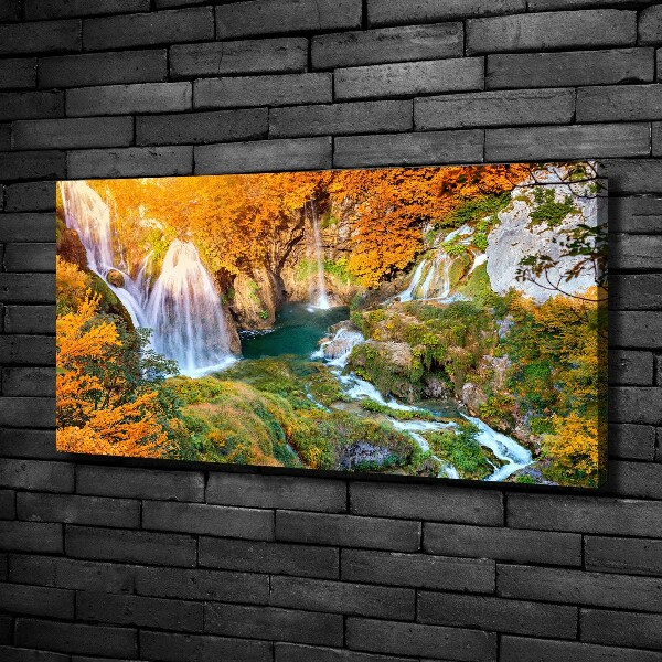 Foto op canvas Waterval in de herfst