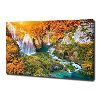 Foto op canvas Waterval in de herfst