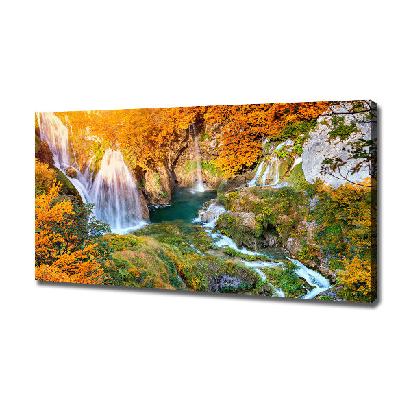 Foto op canvas Waterval in de herfst