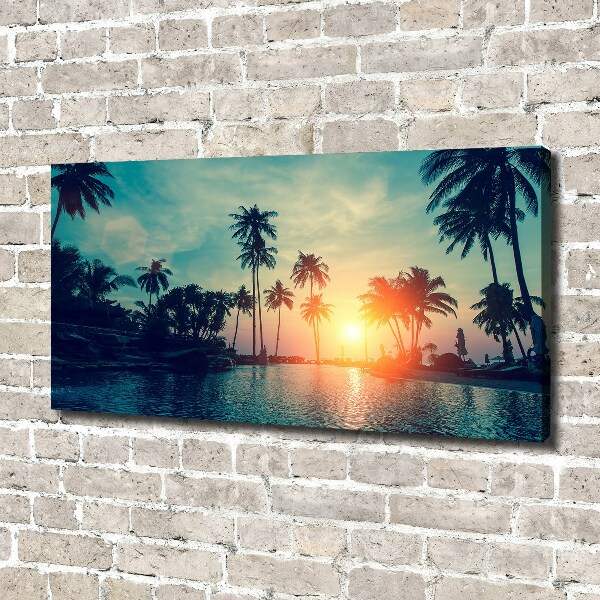 Canvas foto Palm Sunset