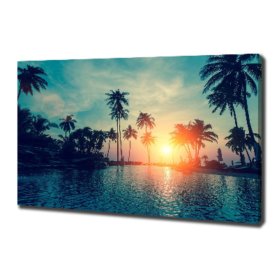 Canvas foto Palm Sunset