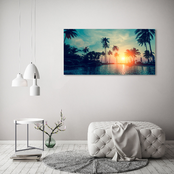 Canvas foto Palm Sunset