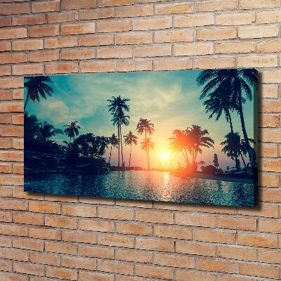 Canvas foto Palm Sunset