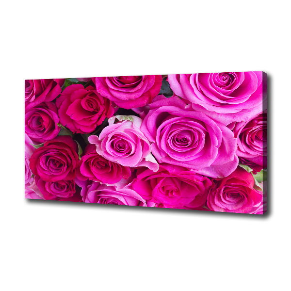 Canvas foto Boeket roze rozen