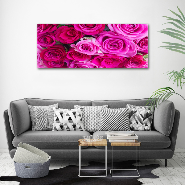 Canvas foto Boeket roze rozen