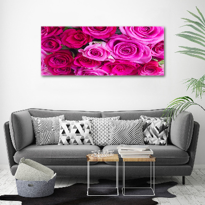 Canvas foto Boeket roze rozen