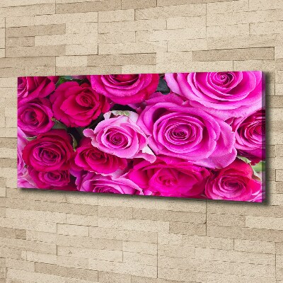Canvas foto Boeket roze rozen