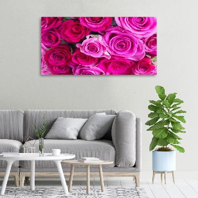 Canvas foto Boeket roze rozen