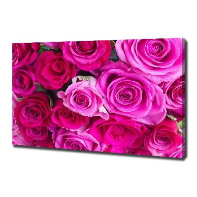 Canvas foto Boeket roze rozen