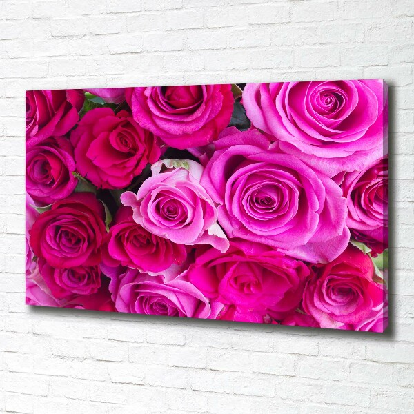 Canvas foto Boeket roze rozen