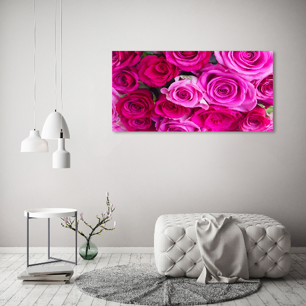 Canvas foto Boeket roze rozen