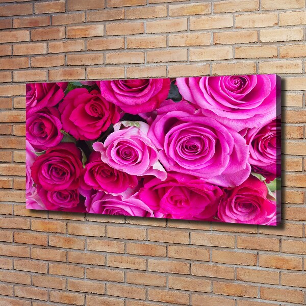 Canvas foto Boeket roze rozen