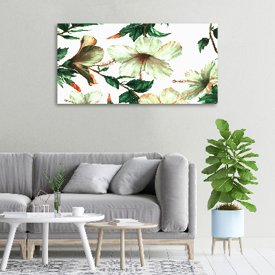 Canvas foto Hibiscusbloemen