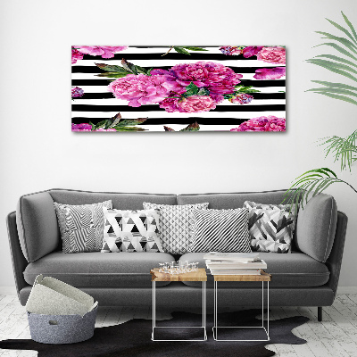 Schilderij op canvas Roze pioenrozen