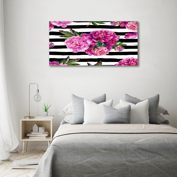 Schilderij op canvas Roze pioenrozen