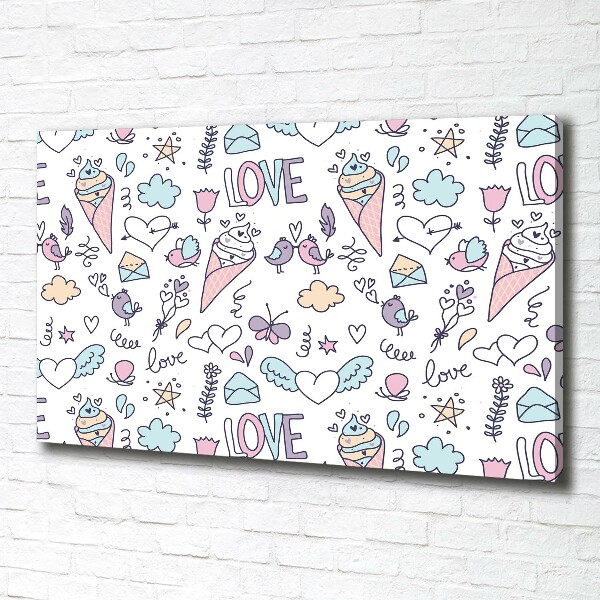 Canvas schilderij Romantisch patroon